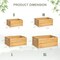 Set of 4 Bamboo Wooden Storage Bins with Handles – Nesting Natural Wood Storage Crates for Organizing Shelves, Closets & Cabinets, Handmade Open Storage Containers for Home Decor